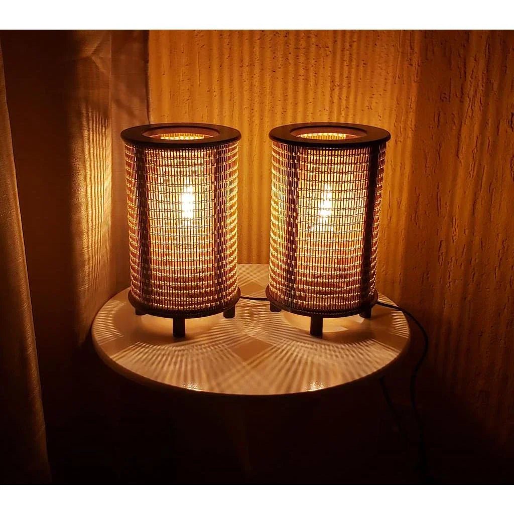Pair of Japanese Bamboo Lamps - Minha loja