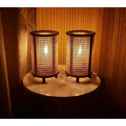 Pair of Japanese Bamboo Lamps - Minha loja